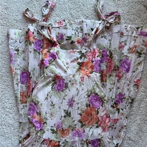 Zimmermann Floral Dress with Pink and Orange Accents